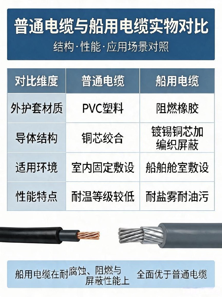 船用电缆和普通电缆有什么区别_为什么不能混用